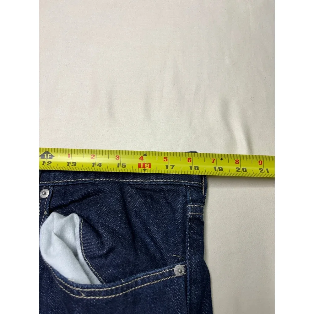Levis 522 Slim Taper Selvedge Jeans Mens W36 L32 Dark Indigo Blue Denim